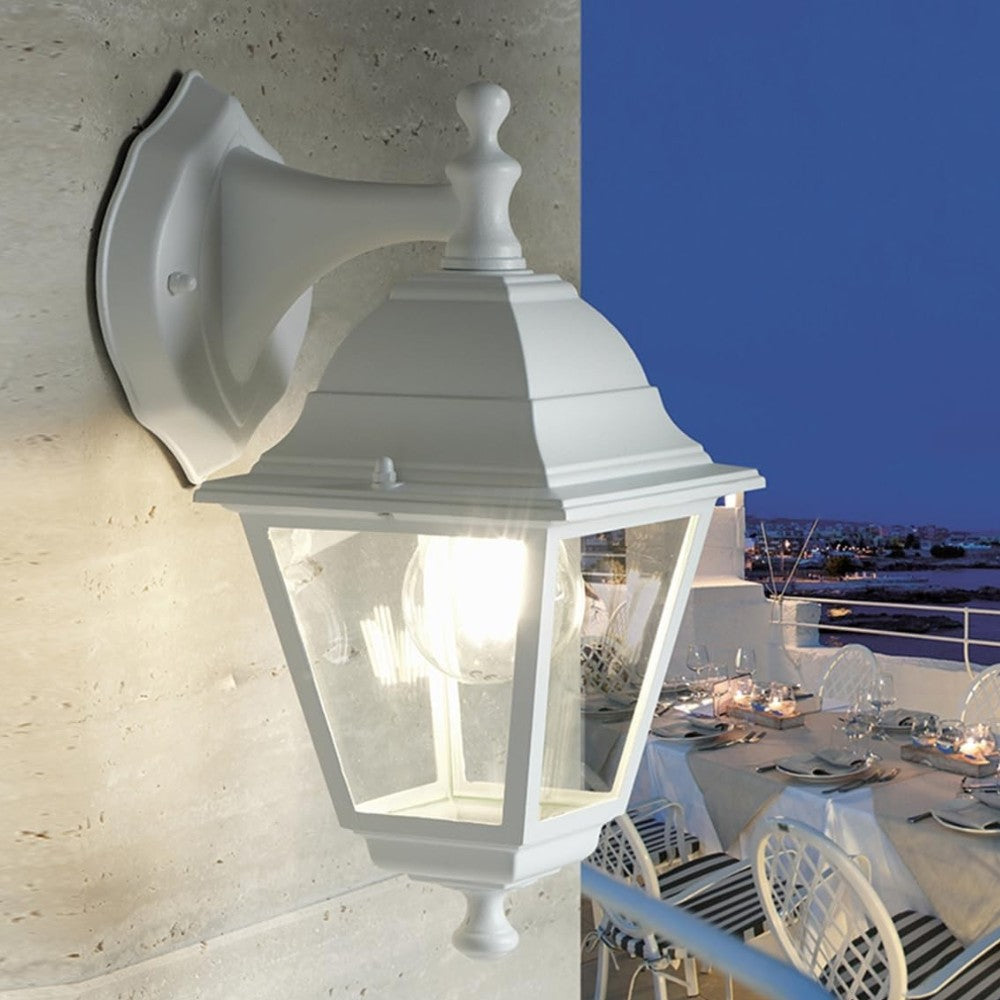 Lanterna da parete bianca in alluminio illuminazione esterna 15x19.5xH33 cm