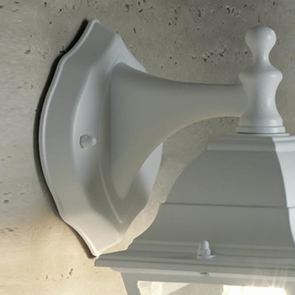Lanterna da parete bianca in alluminio illuminazione esterna 15x19.5xH33 cm