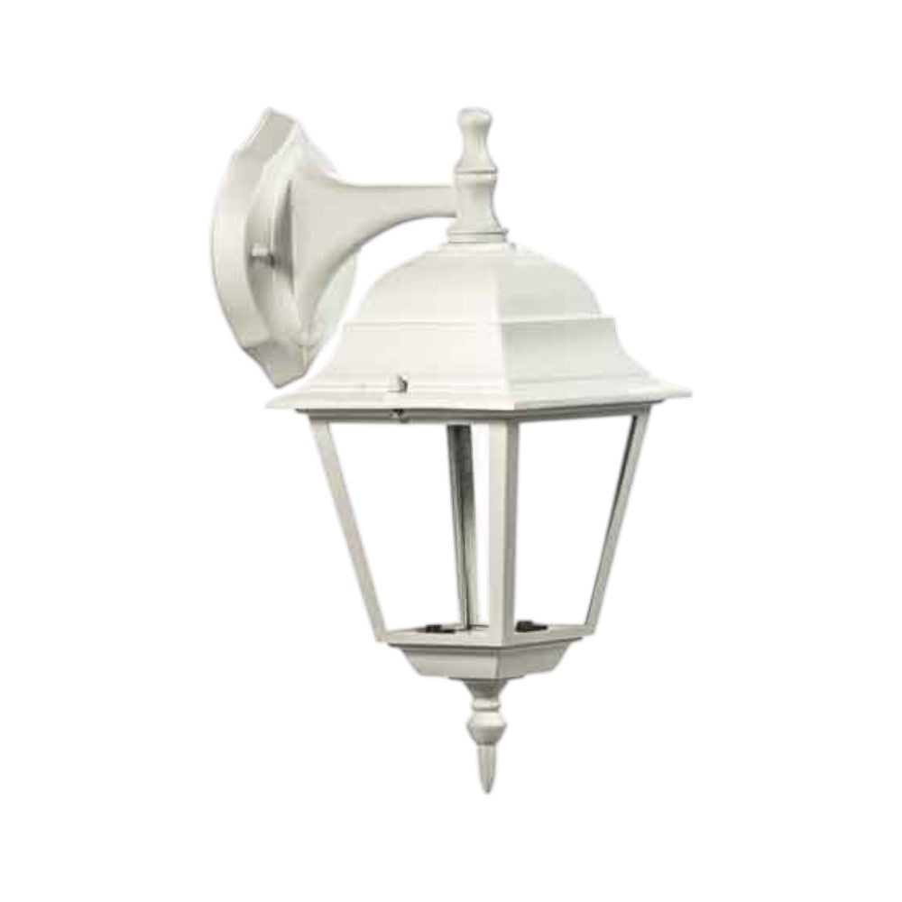 Lanterna da parete bianca in alluminio illuminazione esterna 15x19.5xH33 cm