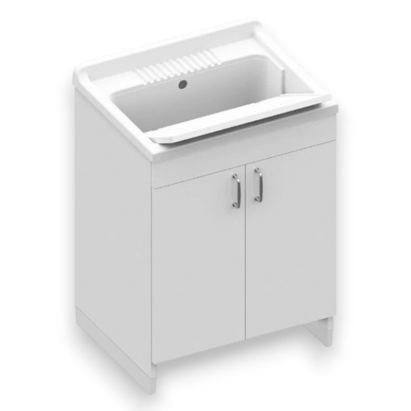 Lavabo en bois mélaminé et panneau en polypropylène - cm.60x50x85h.