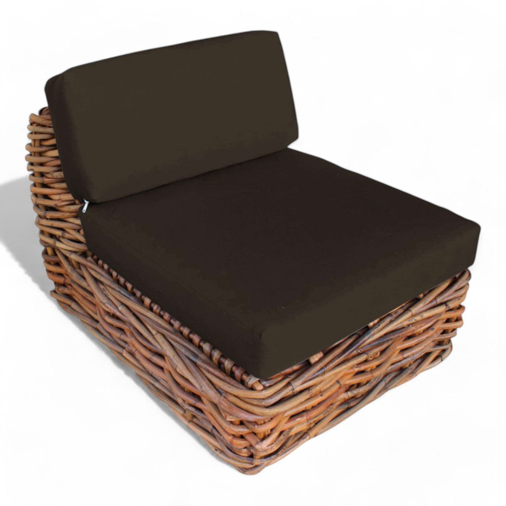 Fauteuil modulable avec coussins en rotin naturel Porto Cervo