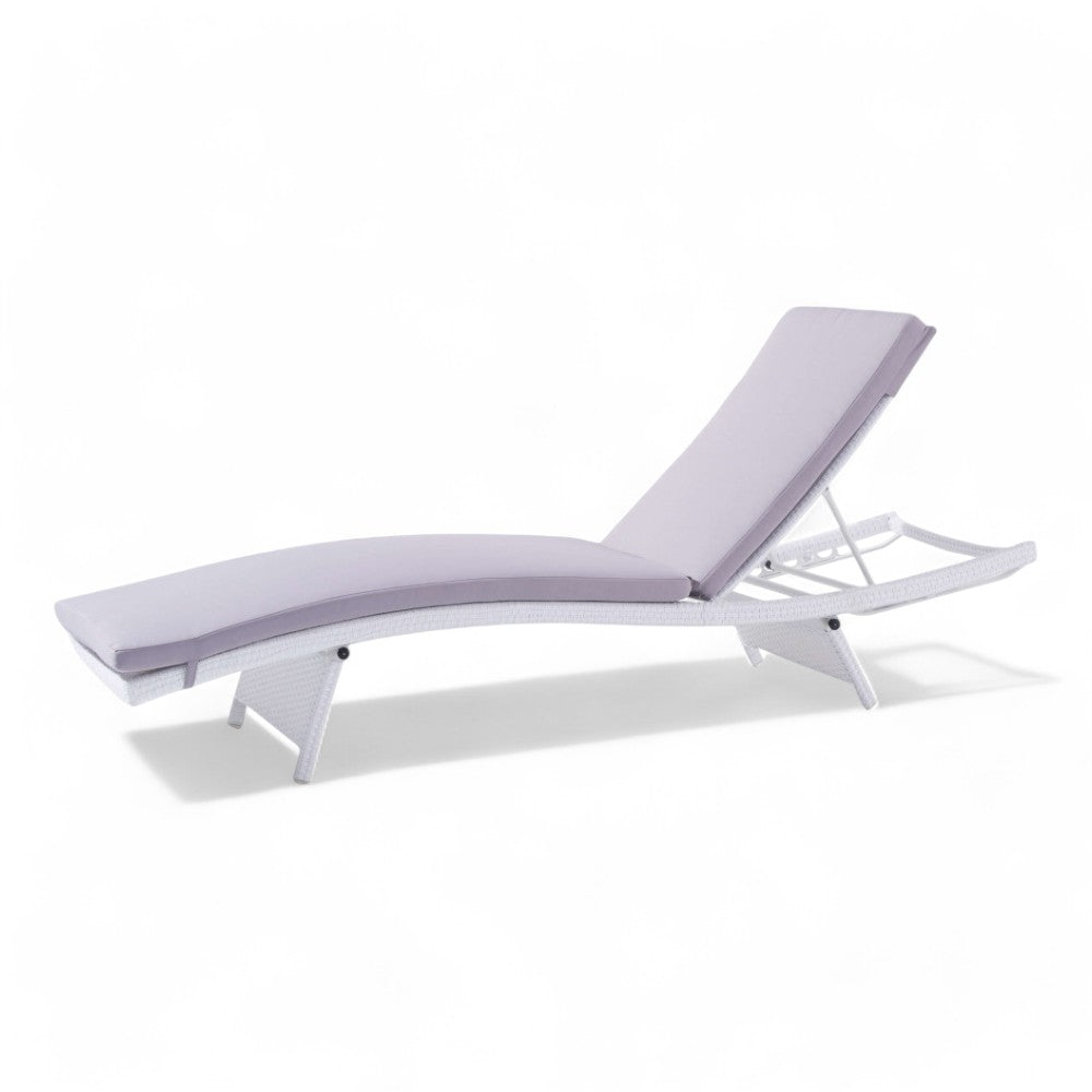 Transat de jardin extérieur Mahal en aluminium et bois