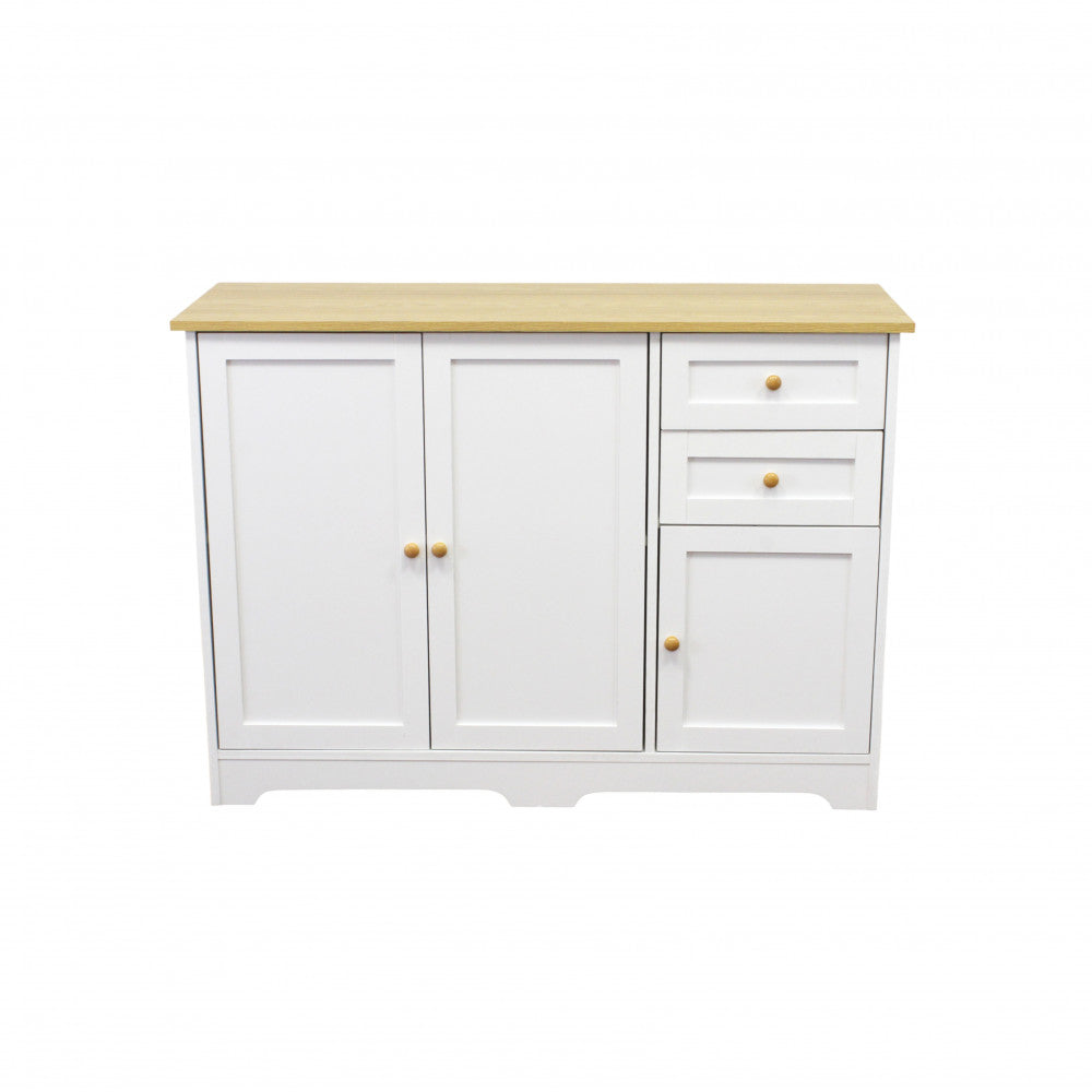 Mobile credenza da ingresso casa in legno bianco con ante 3 e 2 cassetti
