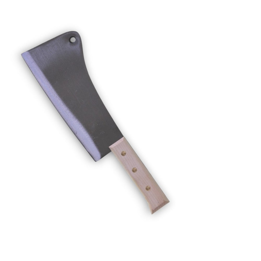 Mannaia spaccaossa 28 cm con lama lucida e manico in legno