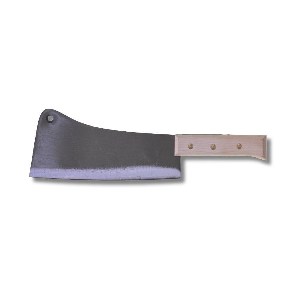 Mannaia spaccaossa 28 cm con lama lucida e manico in legno