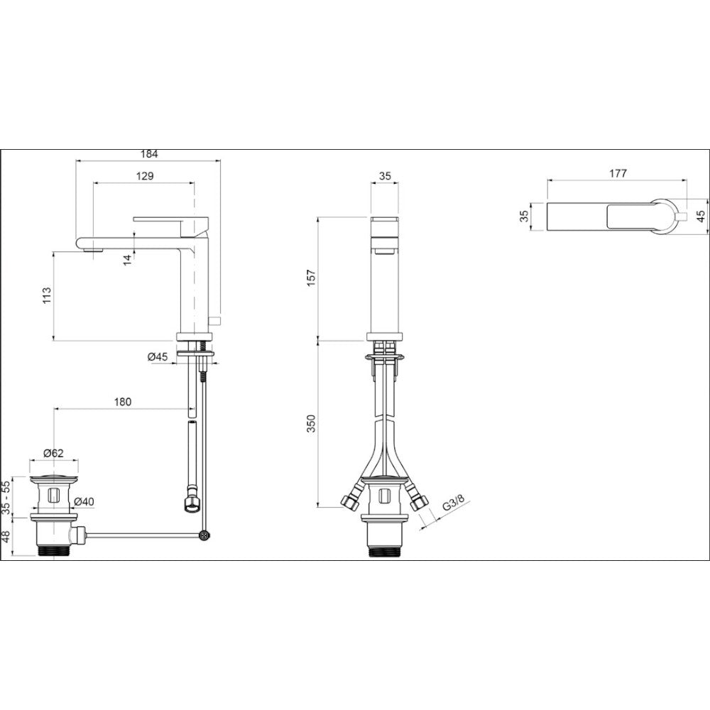 Rubinetto miscelatore lavabo new detroit cromo lucido