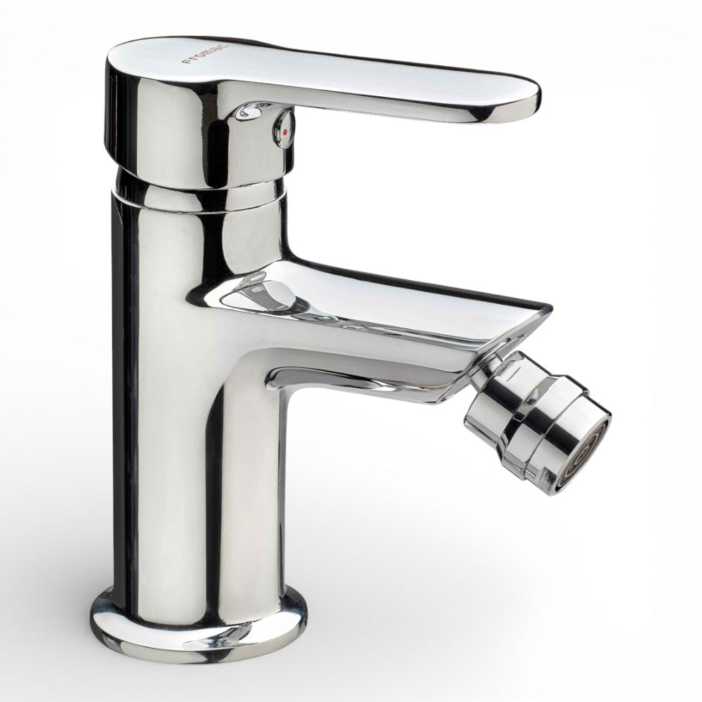 Miscelatore bidet in acciaio cromato con scarico e flessibili