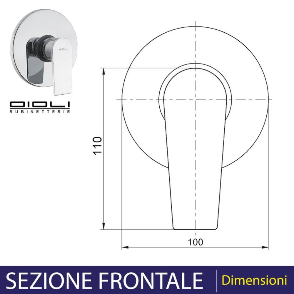 Miscelatore doccia a Incasso monoleva in ottone cromato New Detroit