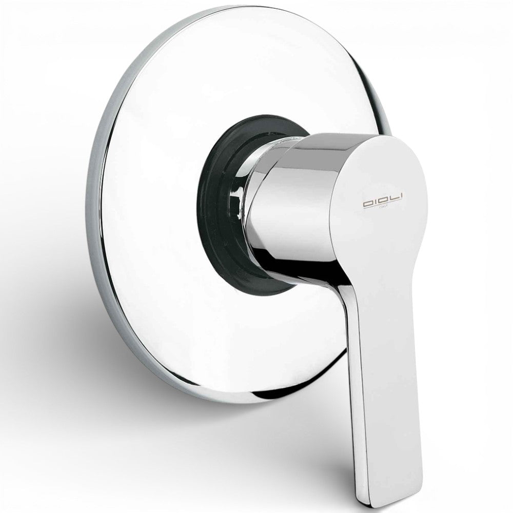 Miscelatore doccia a incasso in acciaio cromato con diametro 11.5 cm