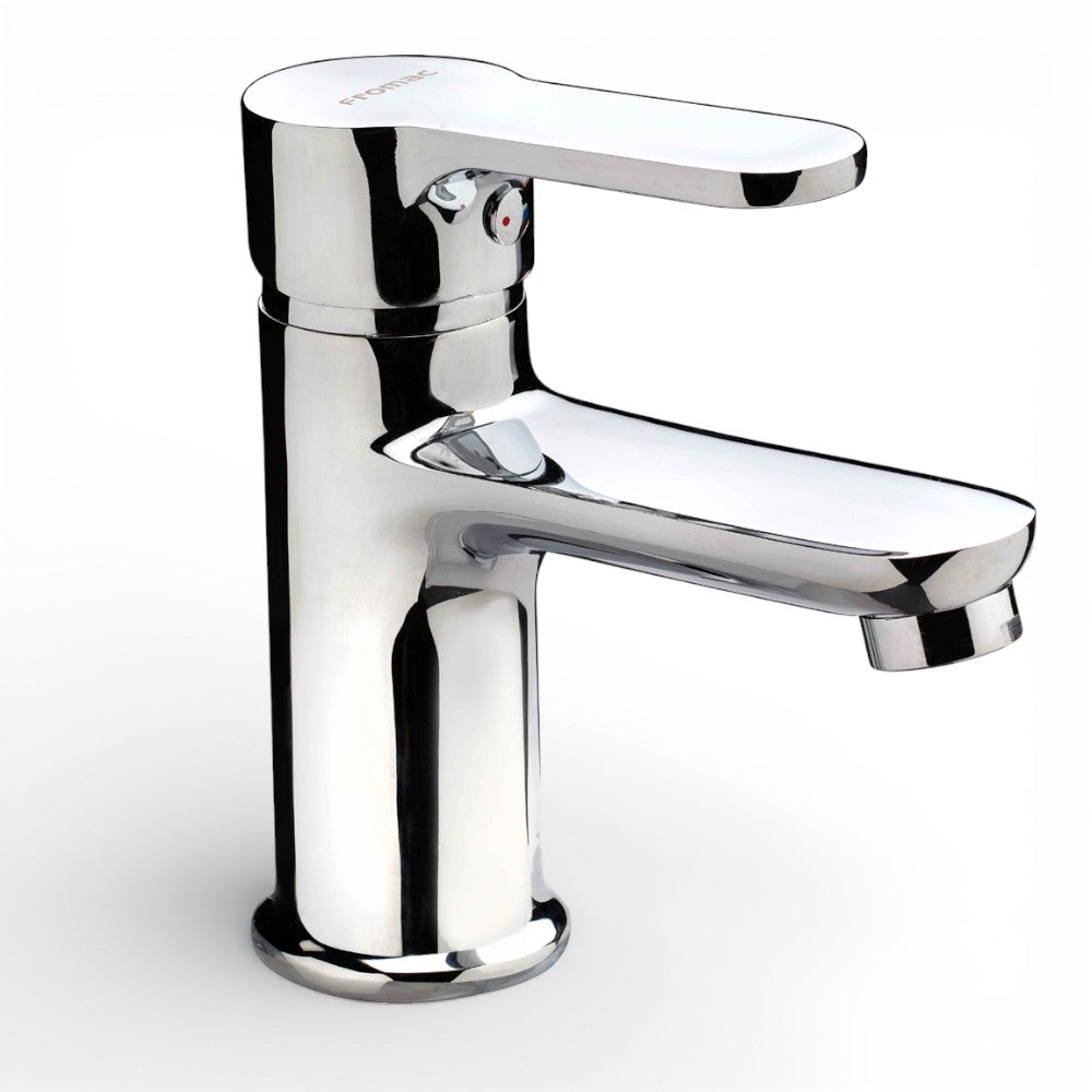 Miscelatore lavabo in acciaio cromato con scarico e flessibili Prius