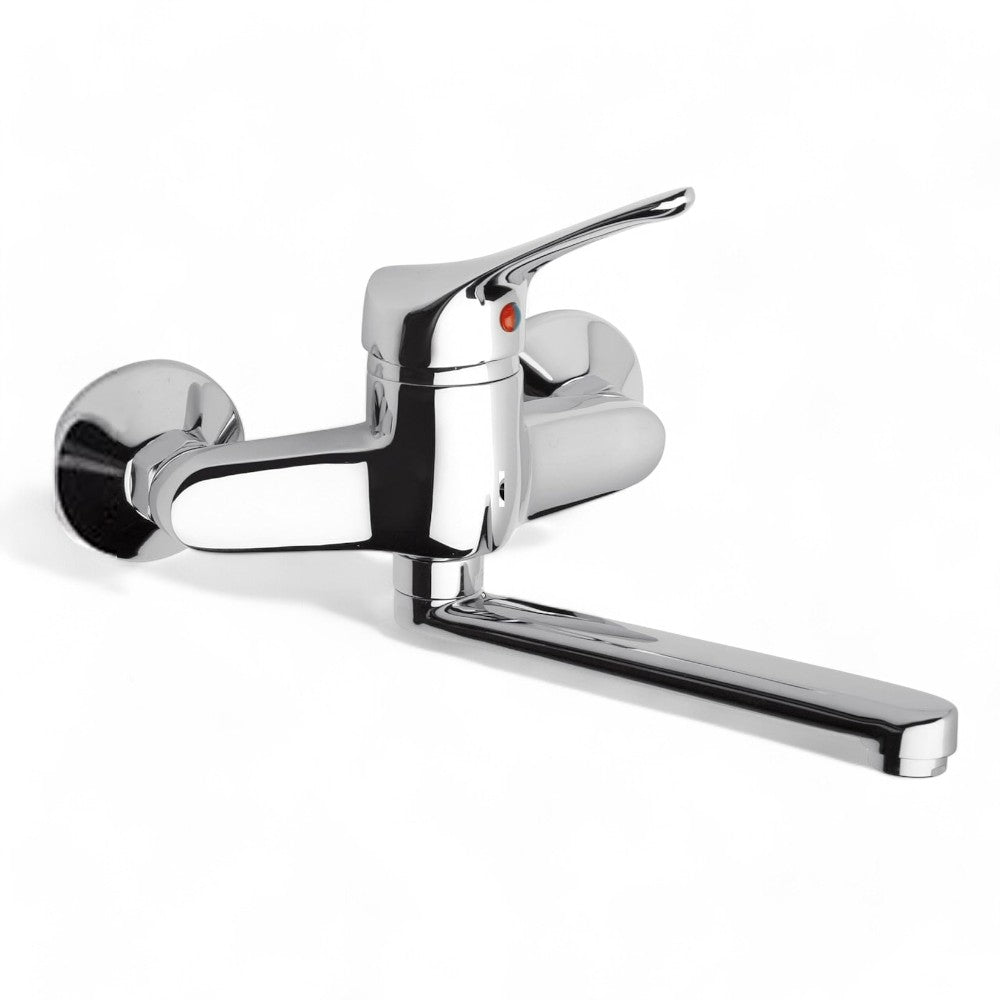 Miscelatore lavello a parete in ottone cromato monocomando Pilot