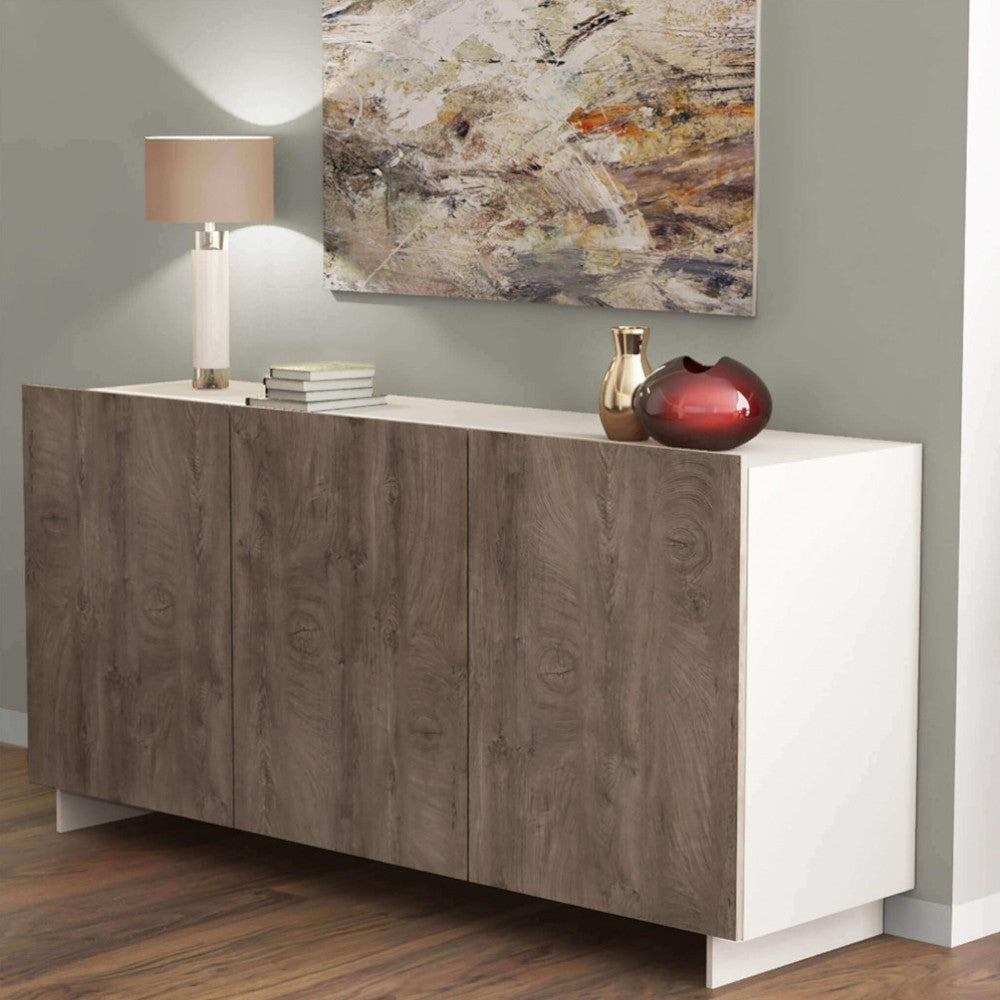 buffet 'sb9' chêne blanc/gris cm 150x41,5x76h