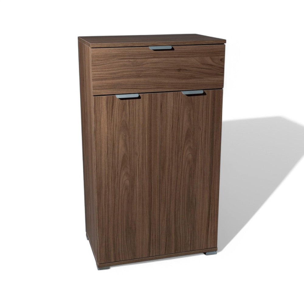 Armoire avec 2 portes et 1 tiroir couleur noyer