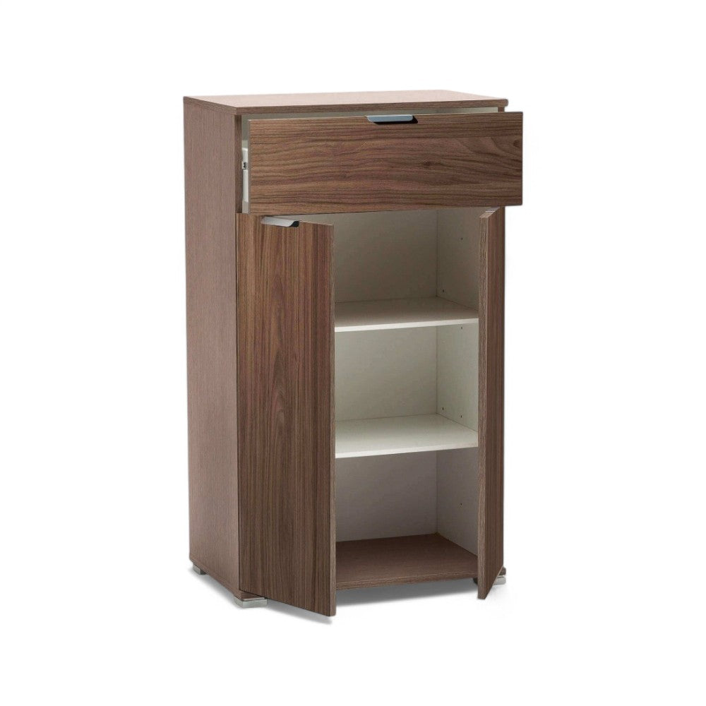 Armoire avec 2 portes et 1 tiroir couleur noyer
