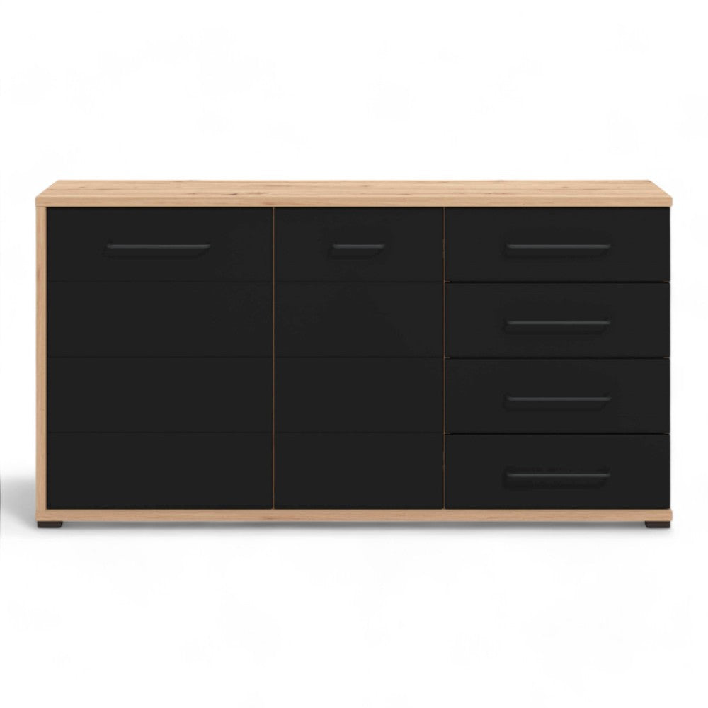 11011472 Armoire Lusitania en chêne Craftsman et noir