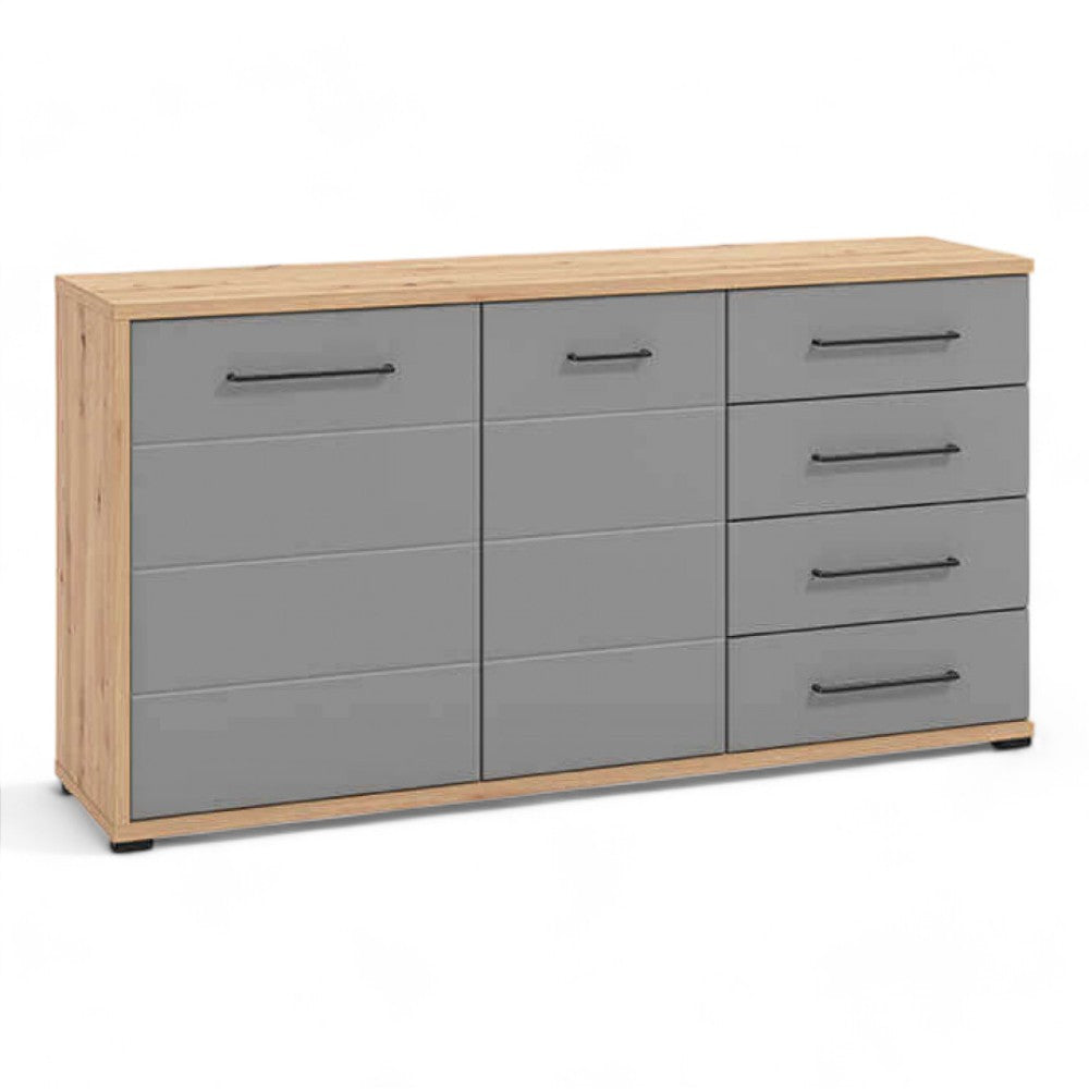 11011467 Armoire Lisabon Craftsman Chêne Et Gris Graphite