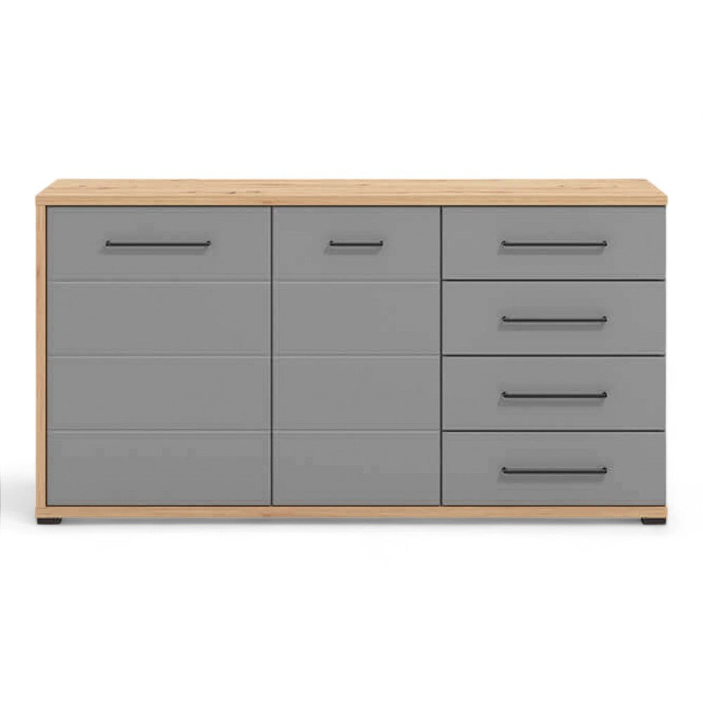 11011467 Armoire Lisabon Craftsman Chêne Et Gris Graphite