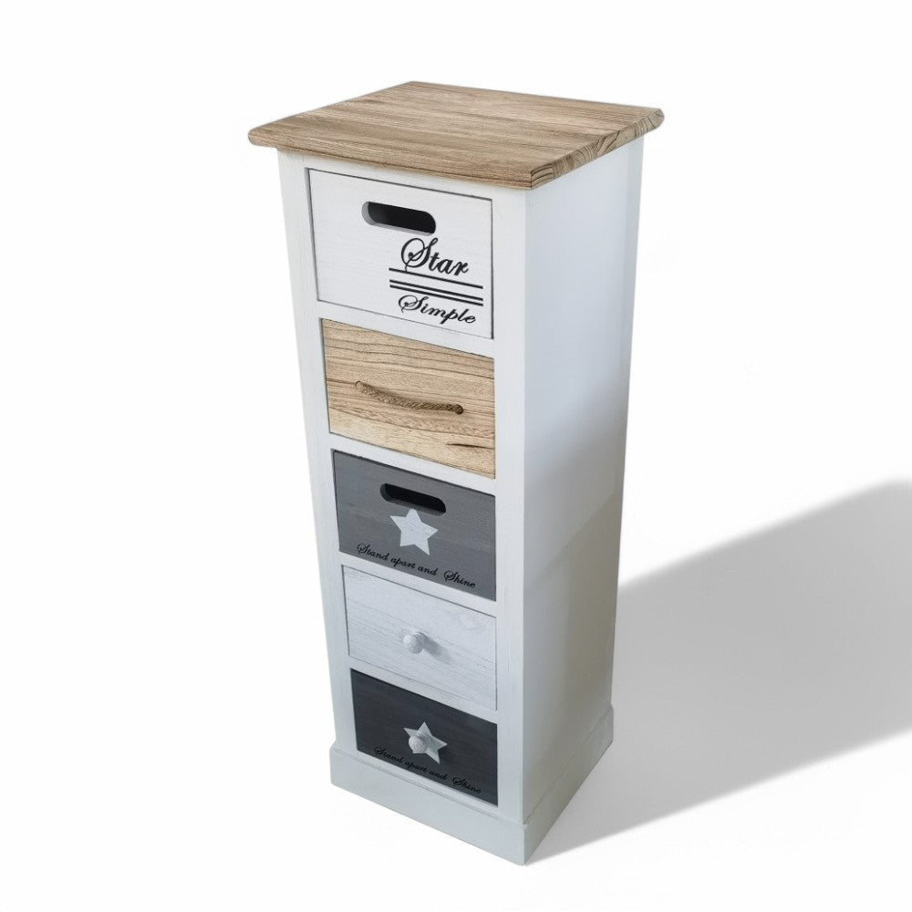 Mobiletto verticale con 5 cassetti 29x27xH81 cm