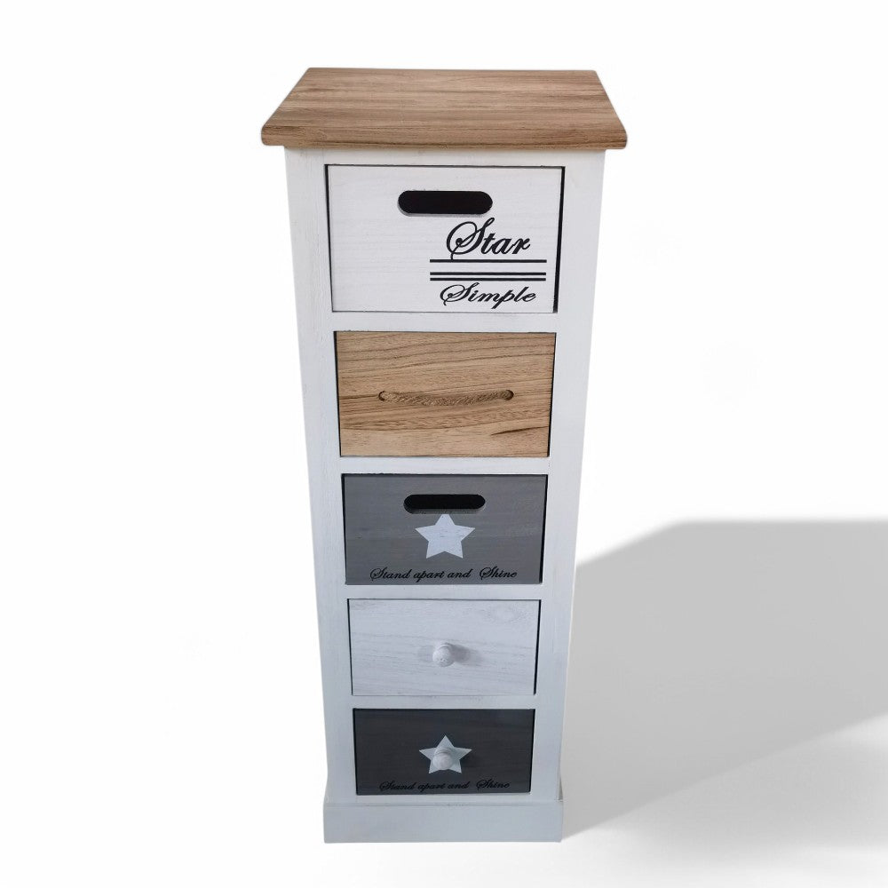 Mobiletto verticale con 5 cassetti 29x27xH81 cm