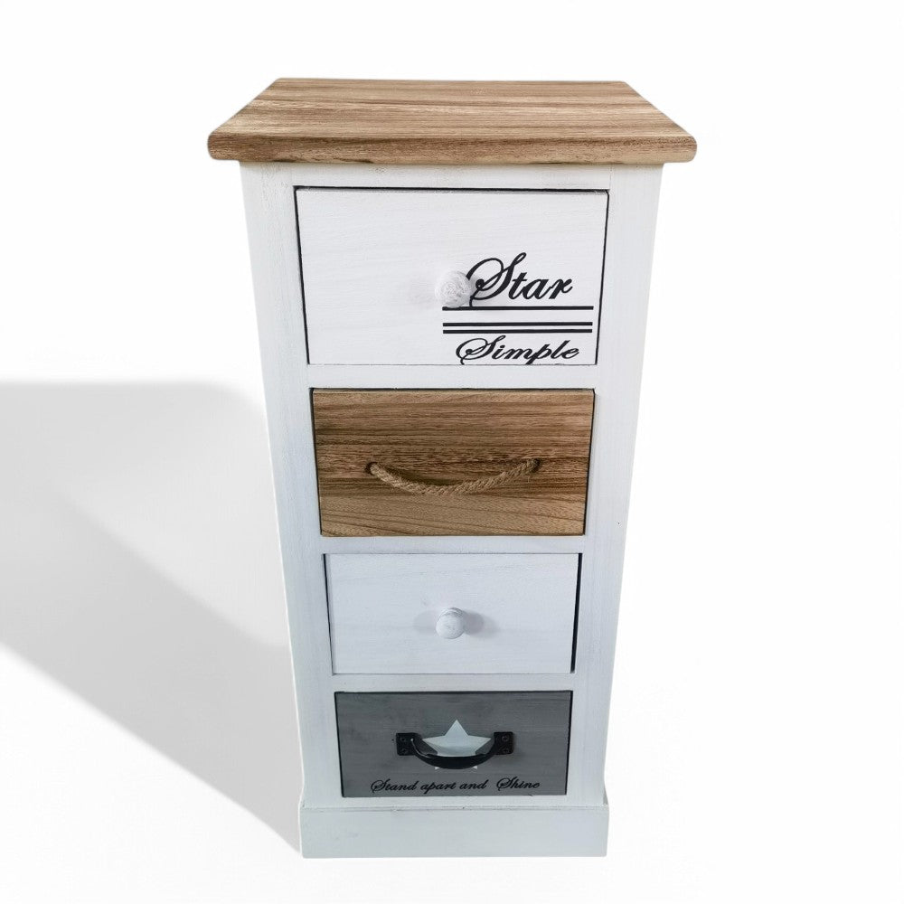 Mobiletto fisso in legno 4 cassetti 29x27xH63 cm