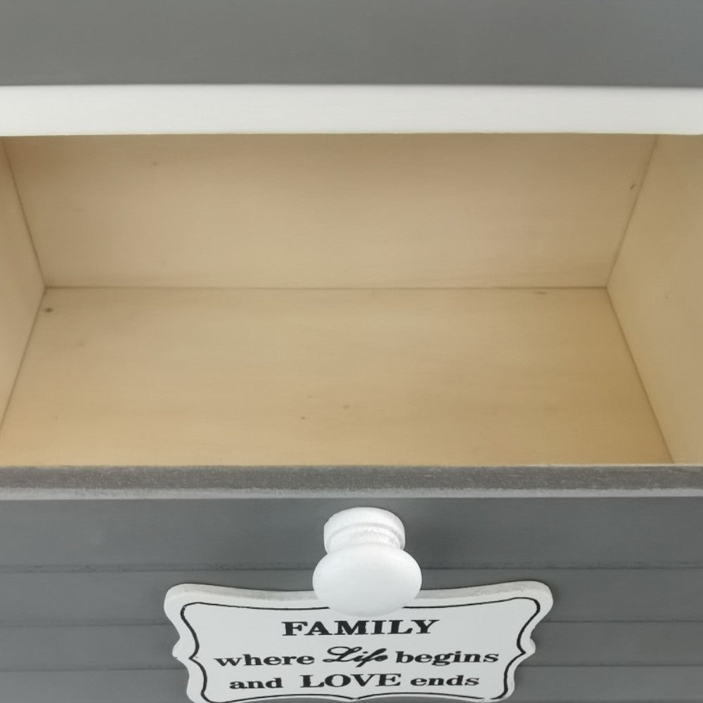 Mobiletto in legno bianco e grigio 3 cassetti 37x28xH57 cm