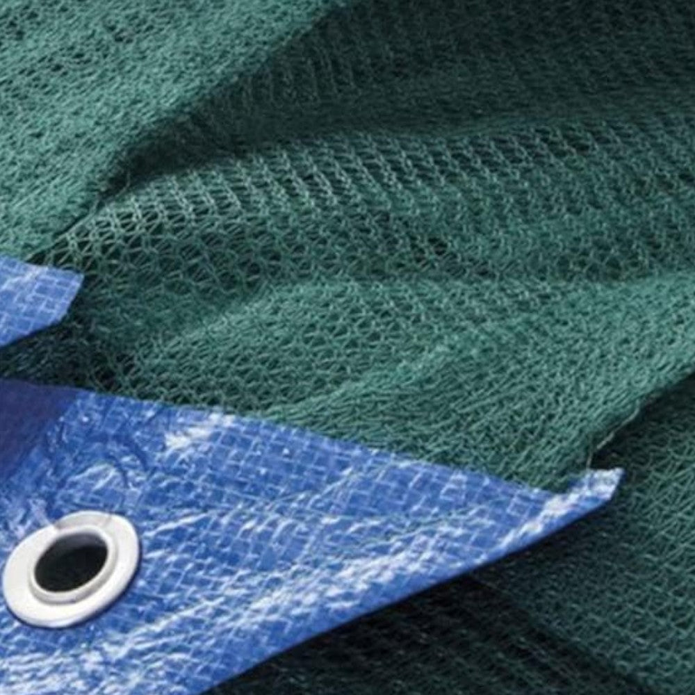 Filet olive 8x8 renforcé d'oeillets, tissu anti-épine, drap vert avec OUVERTURE, 33 g/m2