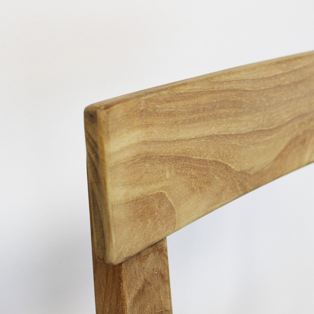 Sedia Impilabile in legno teak rivestita in corda nero e marrone 55x55xH88 cm Delik