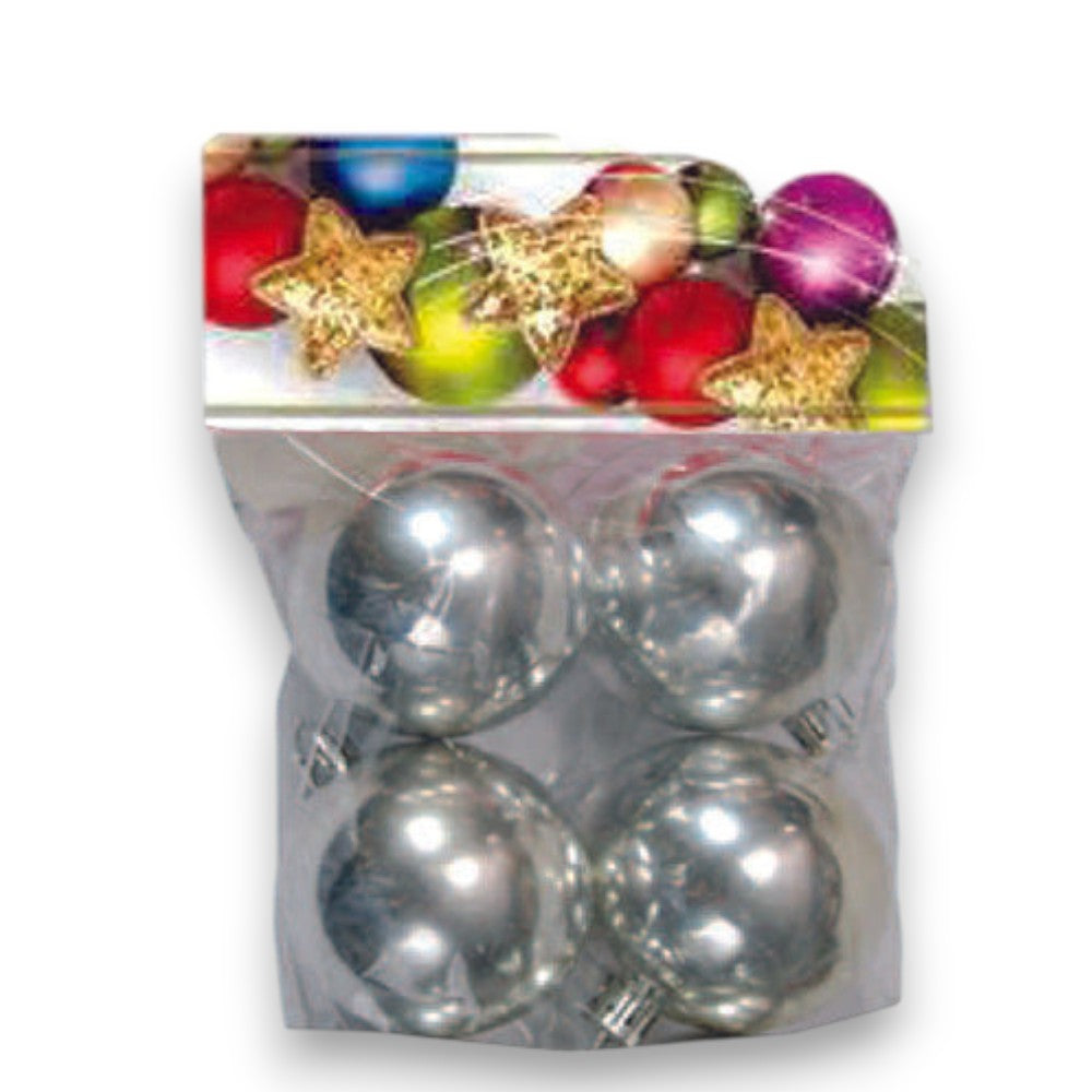 Sphères de couleur argent lisses - mm.55 en paquet de 4 pièces
