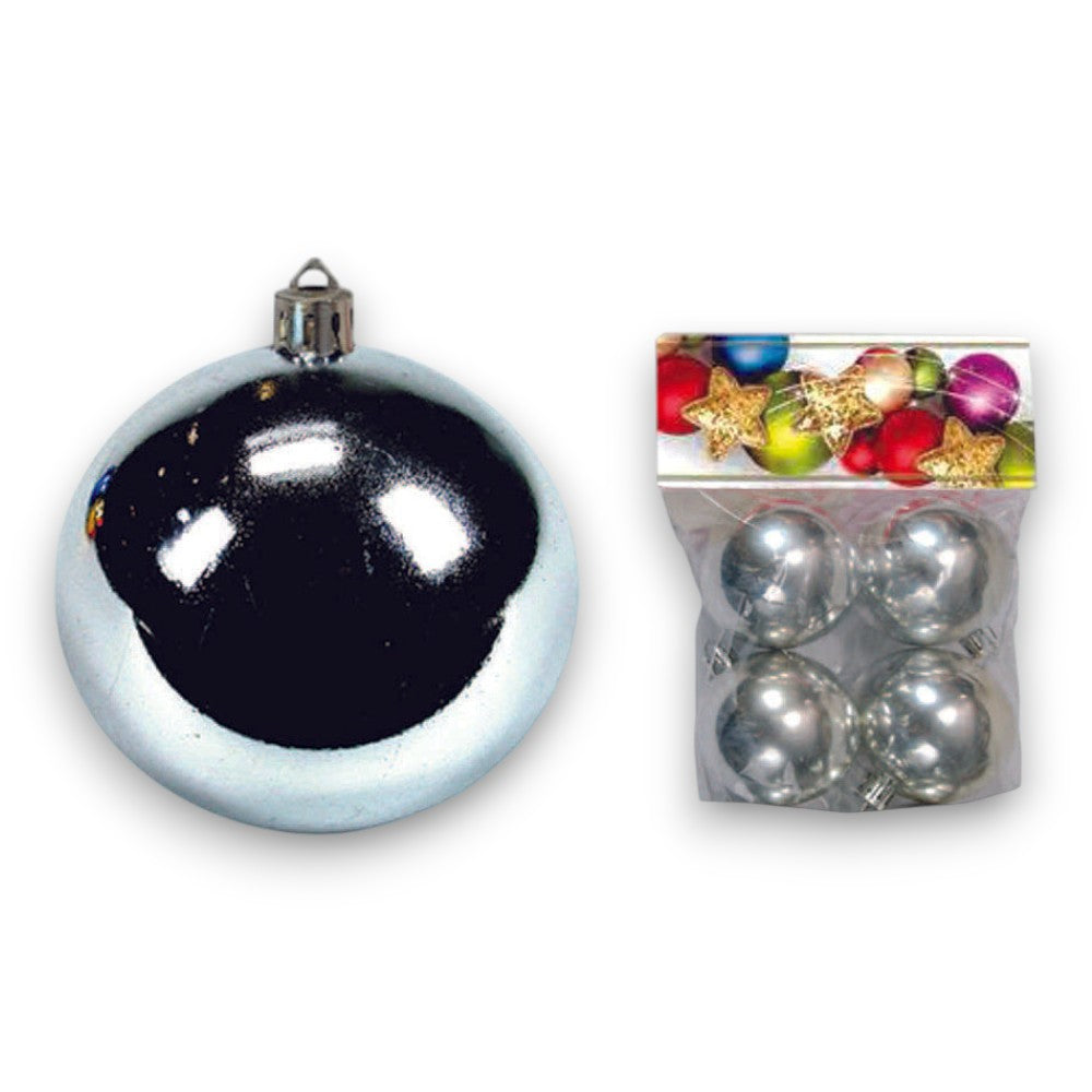 Sphères de couleur argent lisses - mm.55 en paquet de 4 pièces