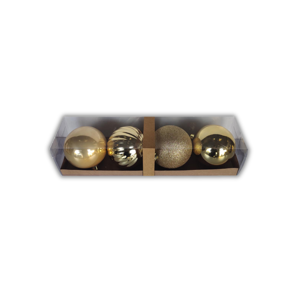 Boules de Noël ø 12 cm, paquet. 4 pièces - col. or