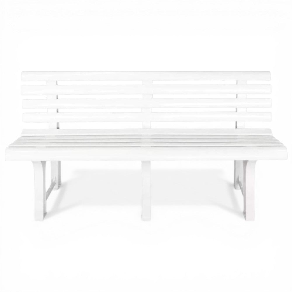 Banc de jardin "Orchidée" blanc - cm.49x145x74h. - poids 9,5 kg