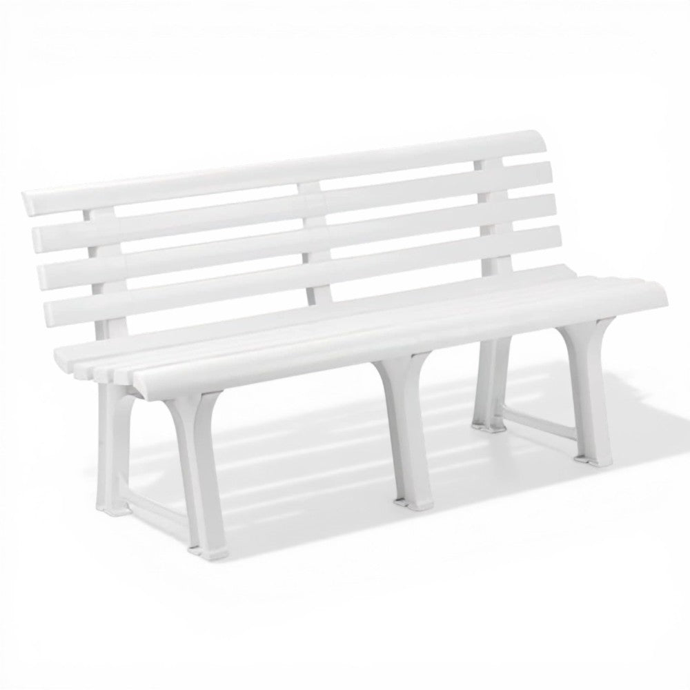 Banc de jardin "Orchidée" blanc - cm.49x145x74h. - poids 9,5 kg