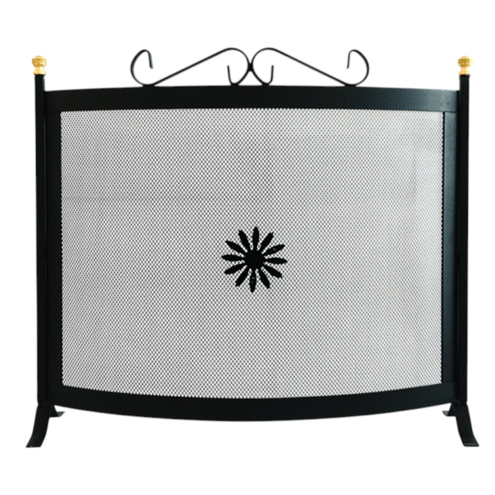 Paravent Incurvé Avec Décoration De Cheminée - cm.60x65h.