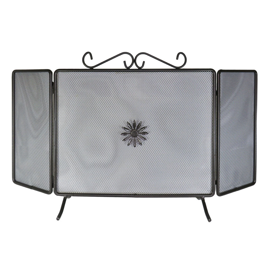 Pare-étincelles droit fixe avec 3 portes 15+60+15x50h cm
