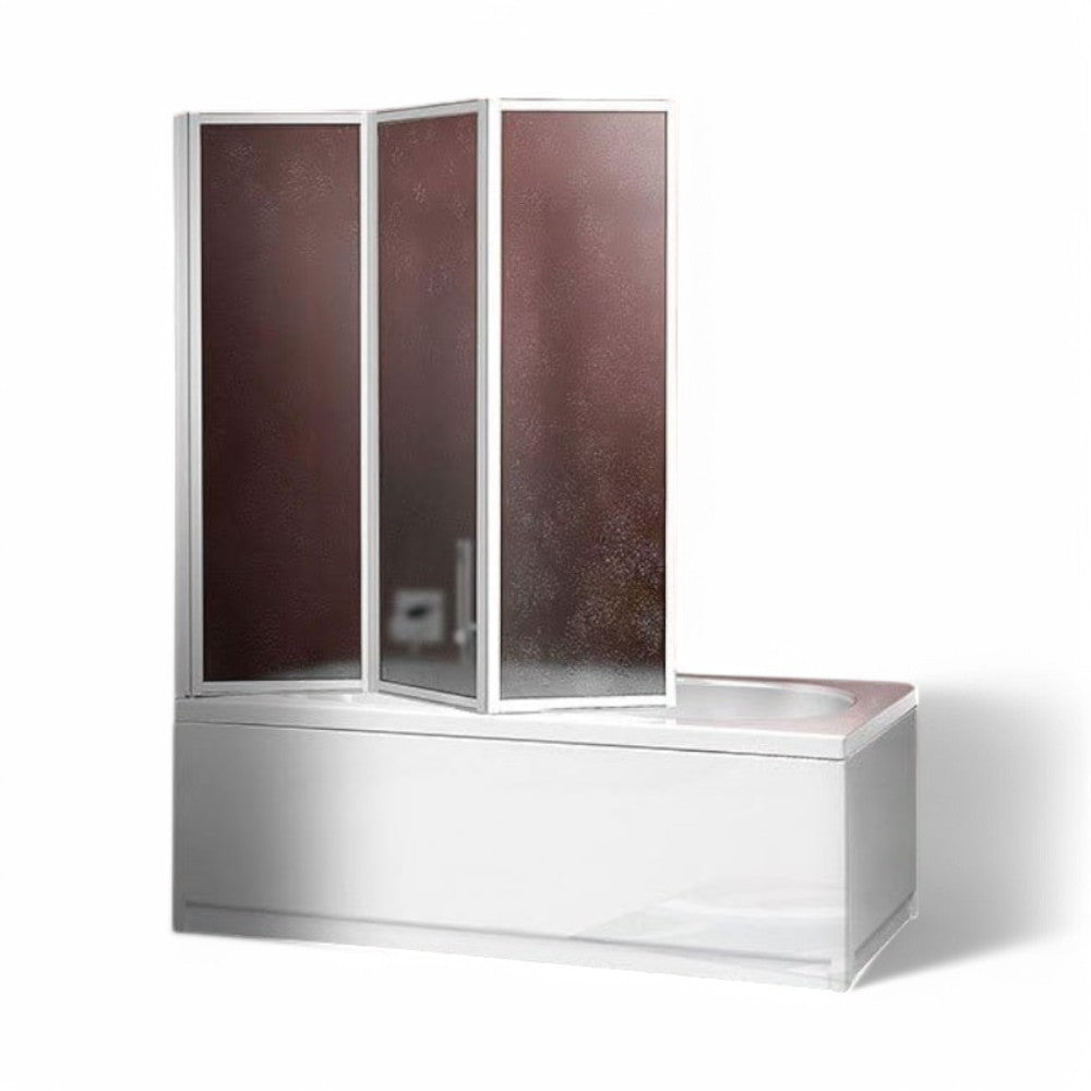 Parete sopravasca 1 lato in con struttura in alluminio e acrilico bianco 3 ante 134 cm