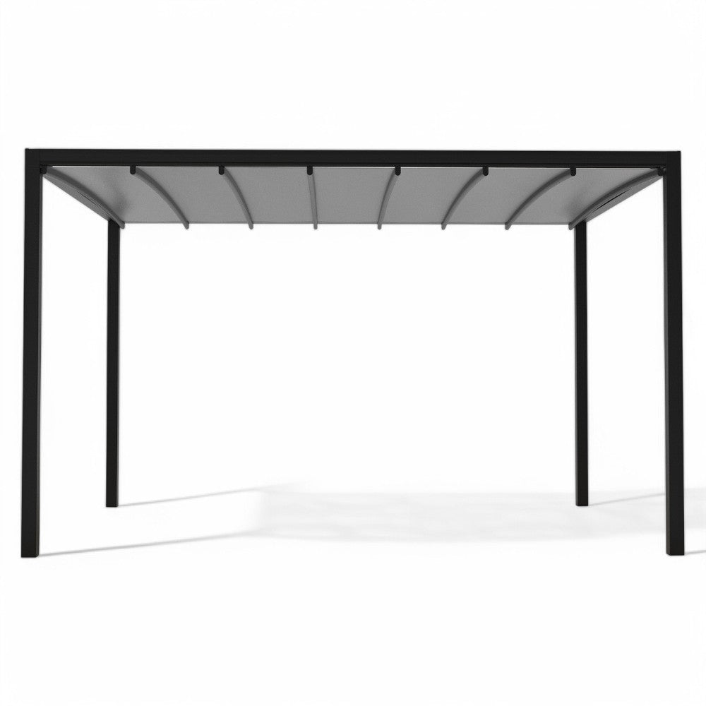 Gazebo pergola bioclimatica motorizzata da esterno in alluminio 3x4 mt con sistema retrattile integrato e illuminazione led