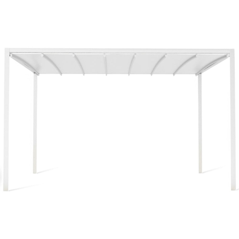 Gazebo pergola bioclimatica motorizzata da esterno in alluminio 3x4 mt con sistema retrattile integrato e illuminazione led