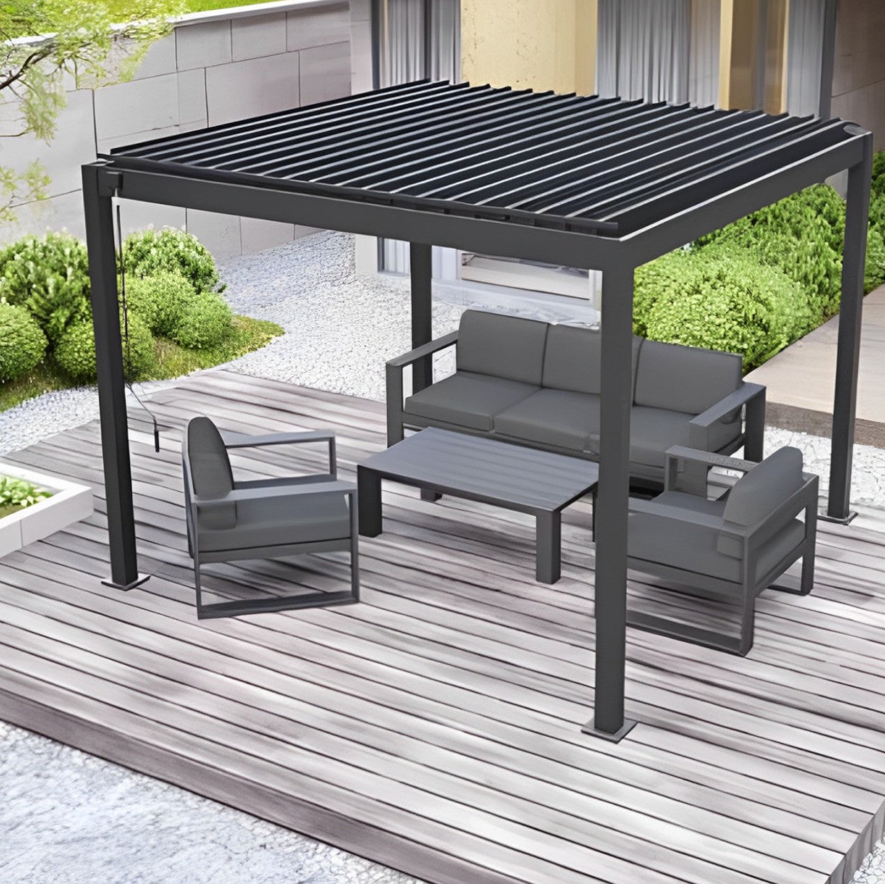 Pergola Bioclimatique 3 X 3 Avec Double Lamelle