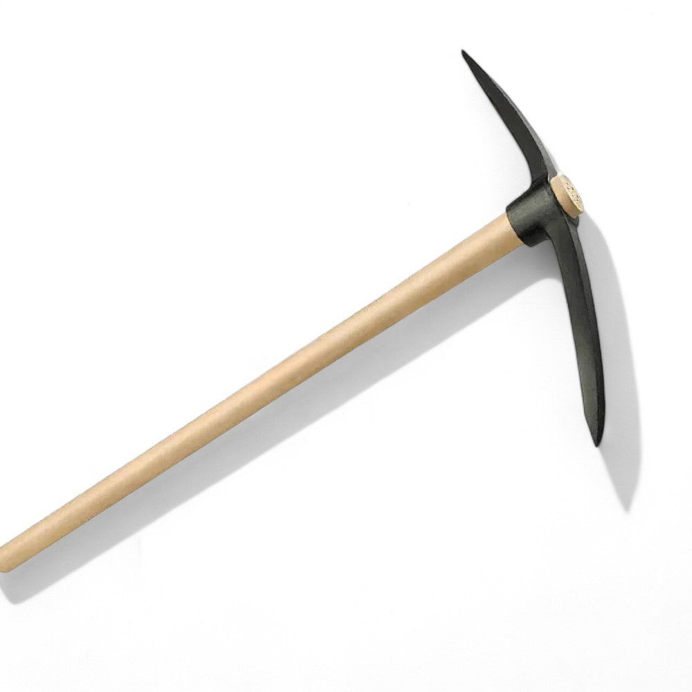Pioche en acier peint avec manche en hêtre - 1500 gr - manche en bois 100 cm
