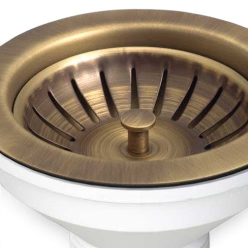 Piletta per lavello in ottone anticato diametro 11.4 cm
