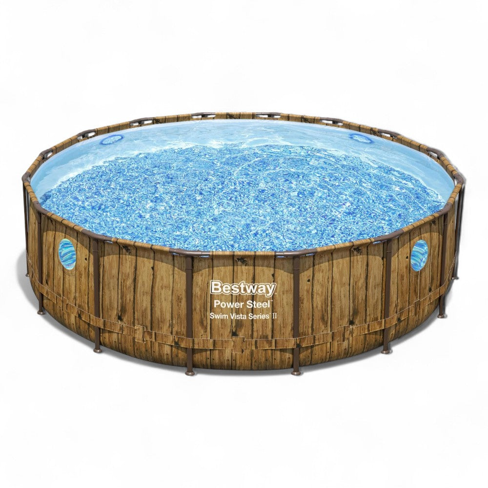 Cadre de support de vue ronde pour piscine en acier Power Cm.488X122H. - 80,6 kg - 19 480 litres - filtre à cartouche (art.56725)