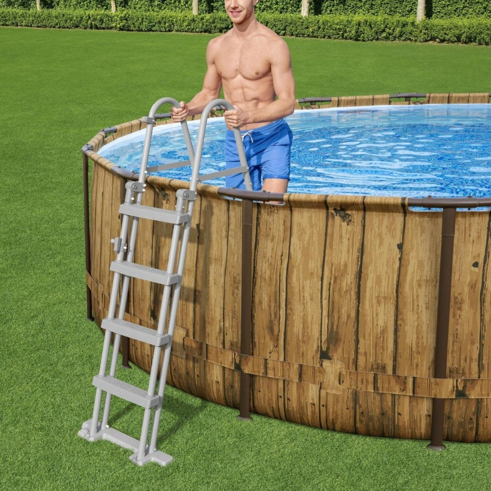 Cadre de support de vue ronde pour piscine en acier Power Cm.488X122H. - 80,6 kg - 19 480 litres - filtre à cartouche (art.56725)