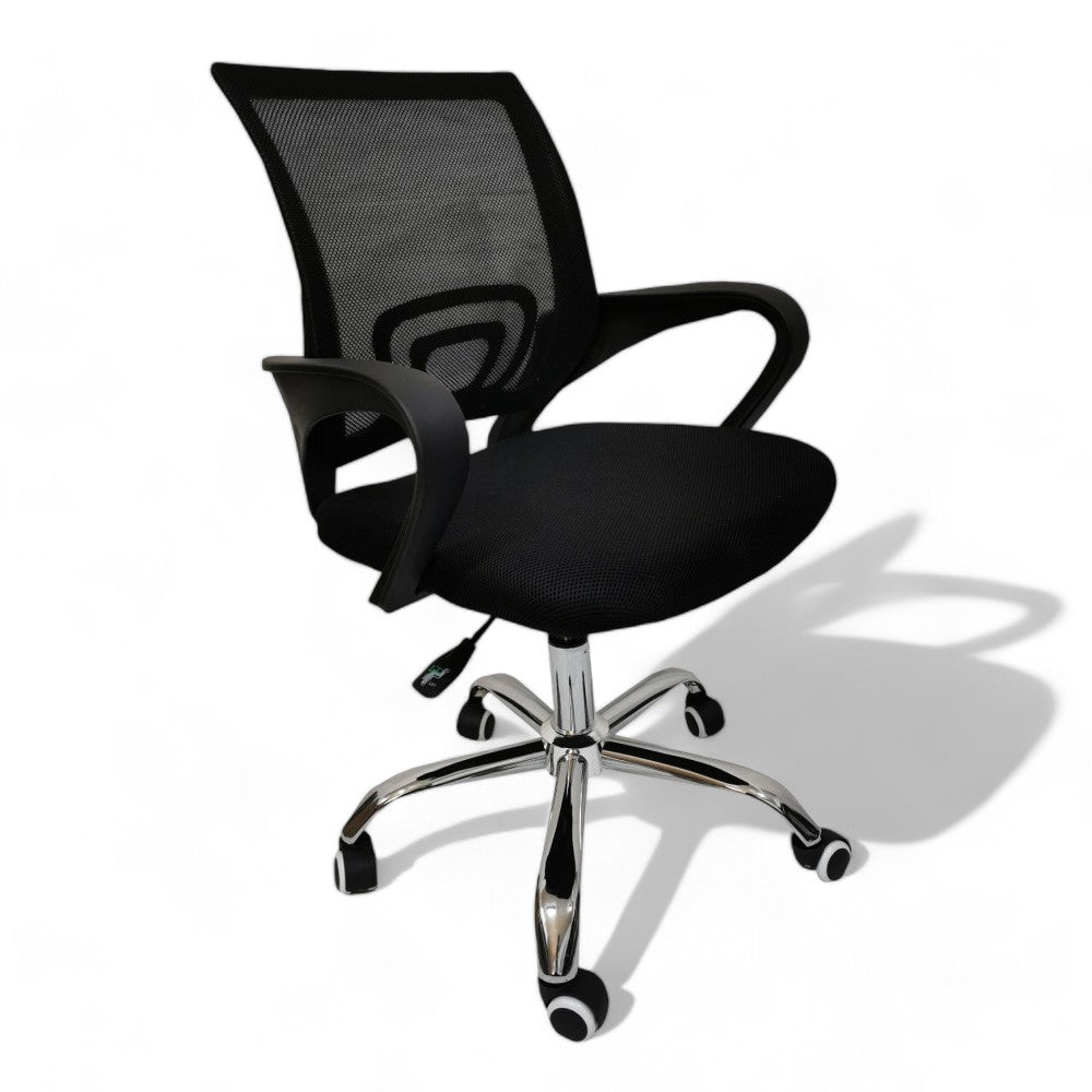Poltrona da ufficio nero ergonomica regolabile in altezza cm 53x56x92 design moderno