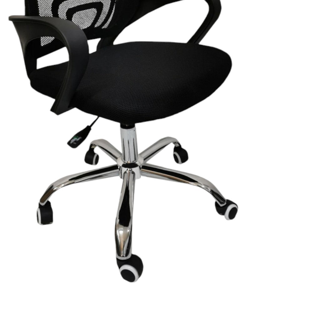 Poltrona da ufficio nero ergonomica regolabile in altezza cm 53x56x92 design moderno