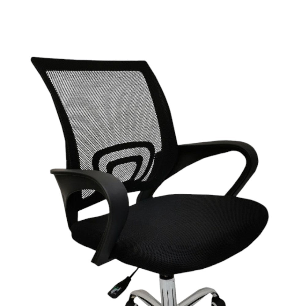 Poltrona da ufficio nero ergonomica regolabile in altezza cm 53x56x92 design moderno