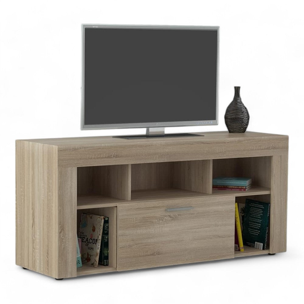 Meuble TV 'vision' chêne clair 130x41,5x60h cm