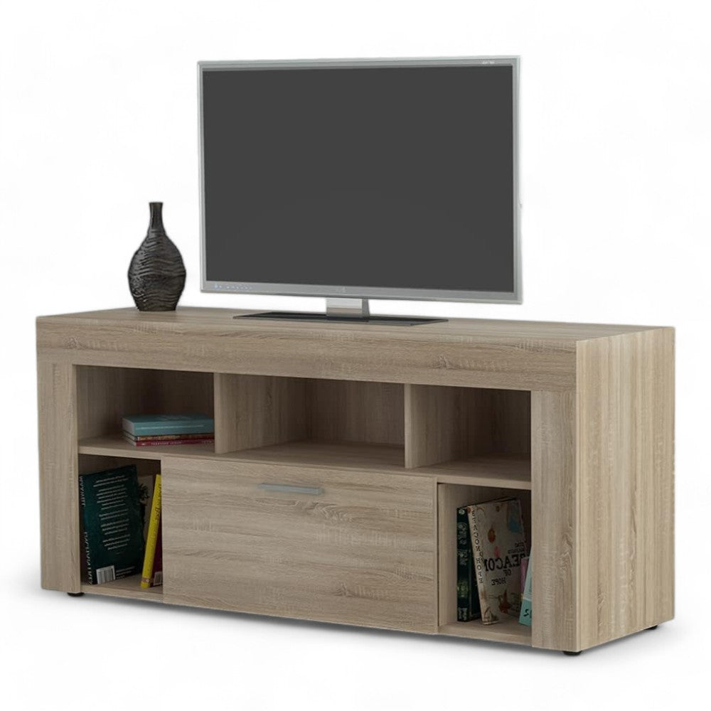 Meuble TV 'vision' chêne clair 130x41,5x60h cm