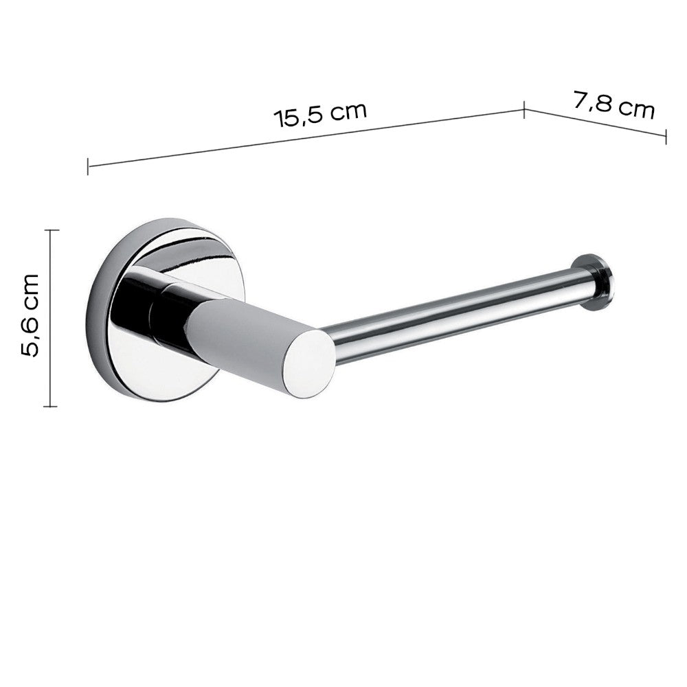 Portarotolo aperto ad angolo in acciaio inox cromato 15,5x7,8x5,6 cm