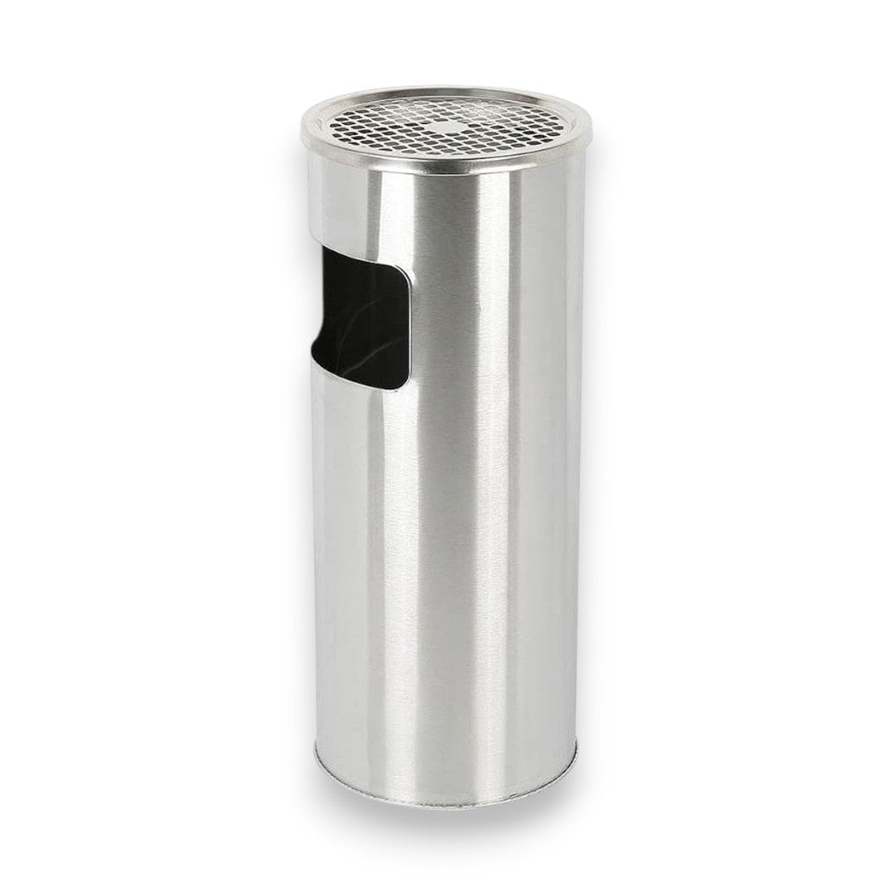 Poubelle en acier inoxydable avec cendrier - dimensions 25,5x61h cm. - capacité 16 litres