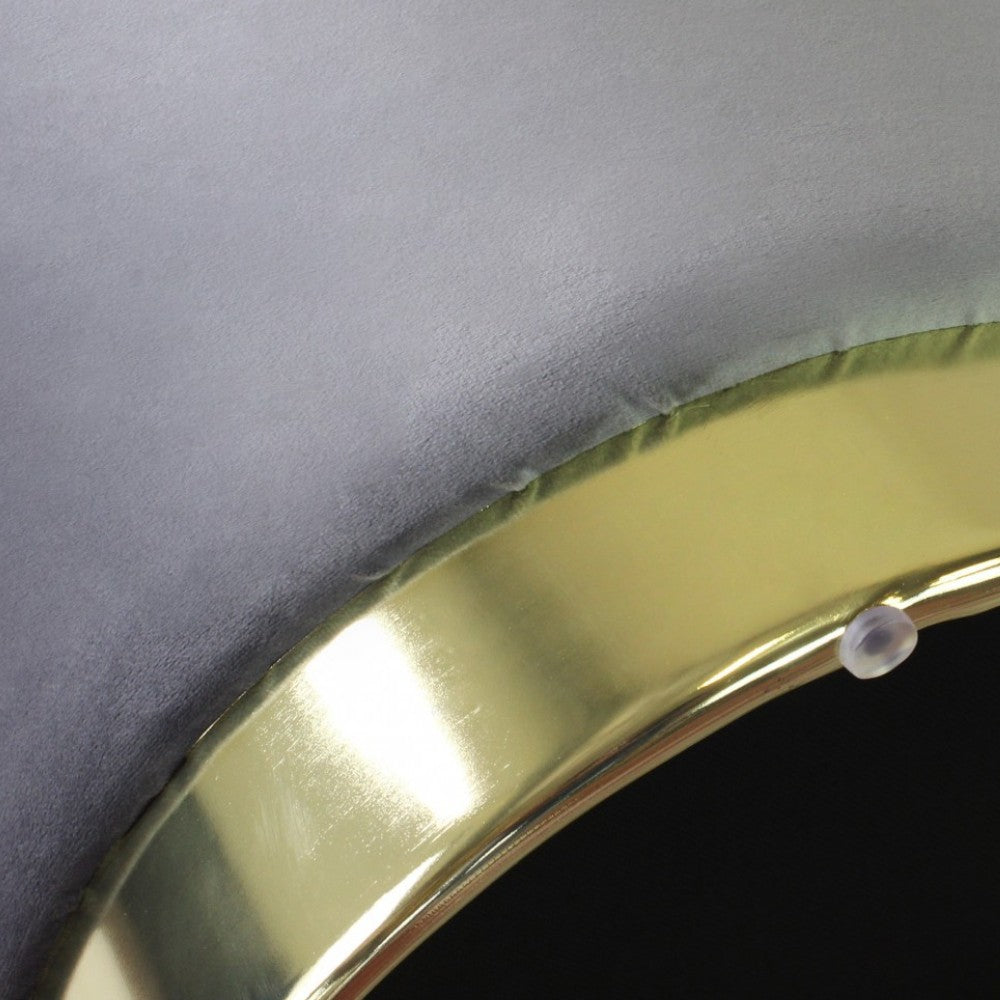Pouf de rangement rond en velours gris foncé